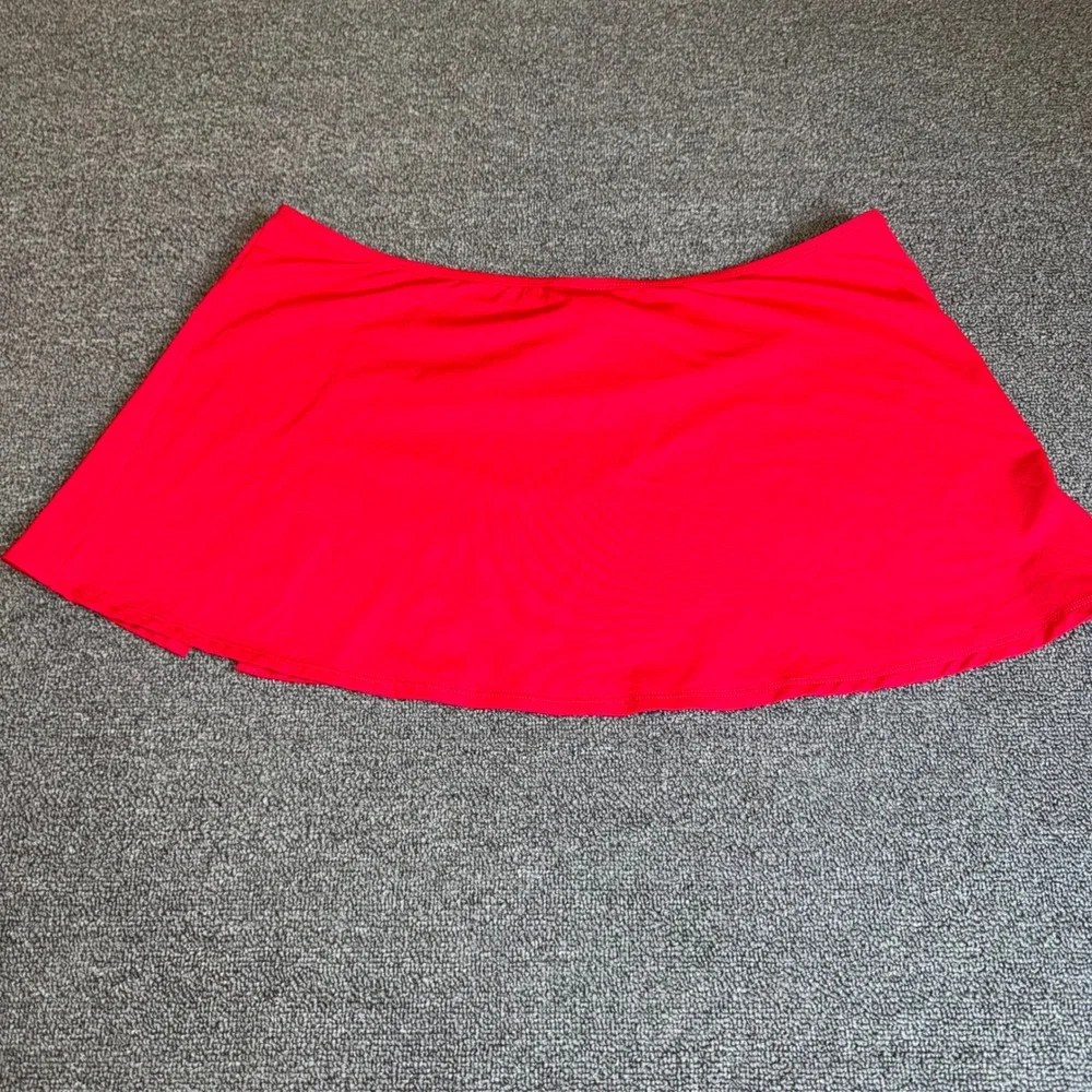 La Blanca Red Swim Skirt Side Slit Bikini Bottom Cover Up Large Beach Resortwear